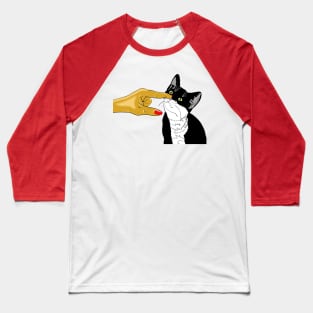 Boop the Snoot on Nelson   Cute Tuxedo Cat Copyright TeAnne Baseball T-Shirt